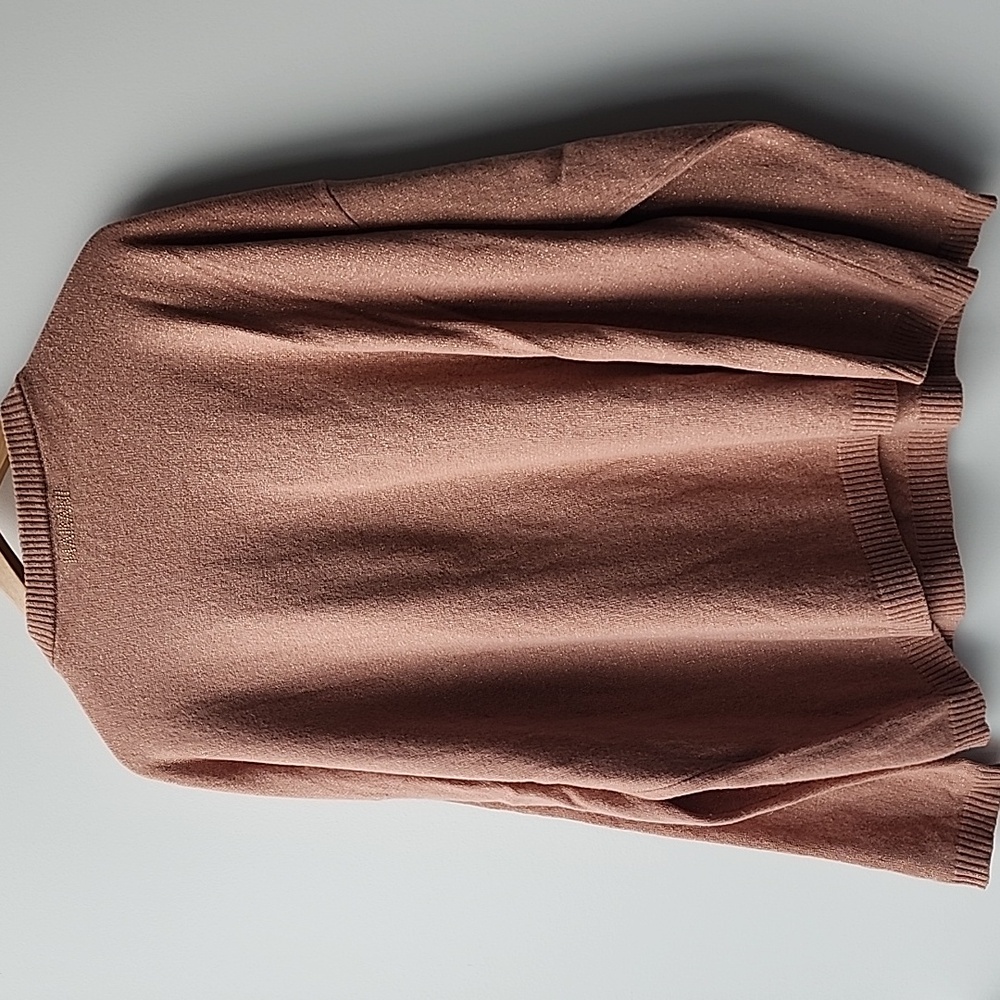 Marani Metallic Oversized Knit Wool Blend Sweater with Enamel Necklace Detail - Picture 8 of 10